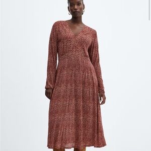 Mango Printed Textured Dress